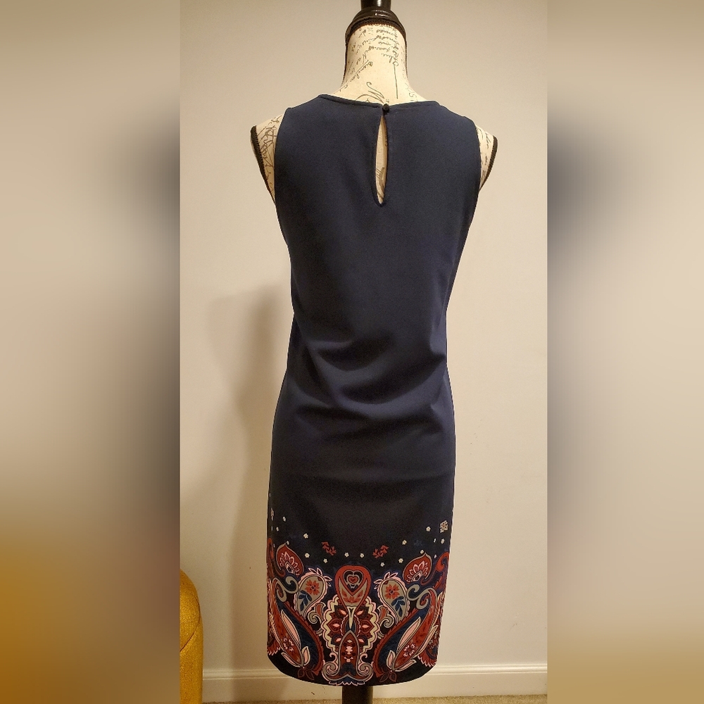 Banana Republic Blue and Pink Sheath Midi Dress, Size XL. - Picture 2 of 11